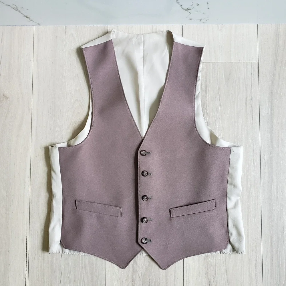 Vintage Sears Roebuck & Co Suit Vest Mens 40 Purple Reversible Formal Wedding